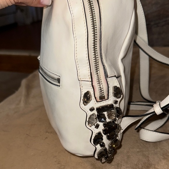 Fendi White Backpack with Rhinestone accents